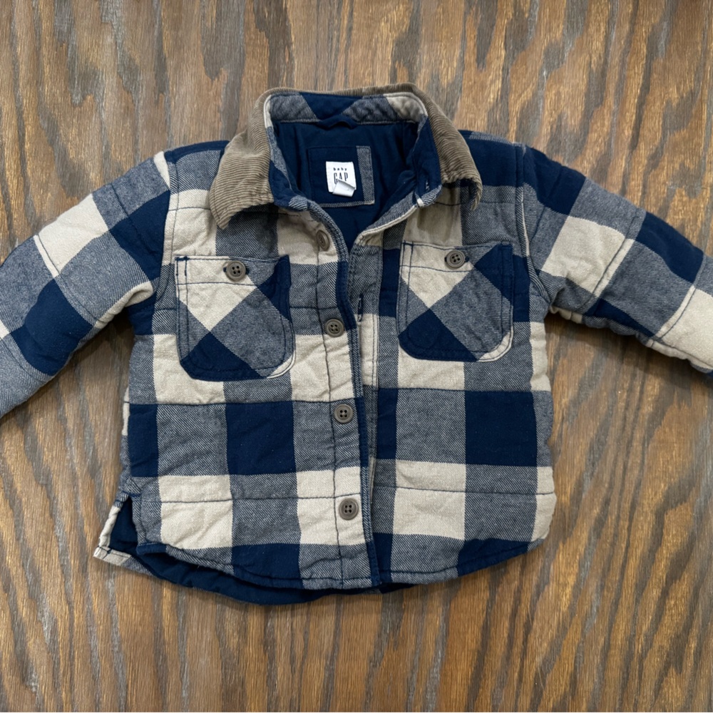 Baby Gap Boys Blue Quilted Coat/  Winter Jacket